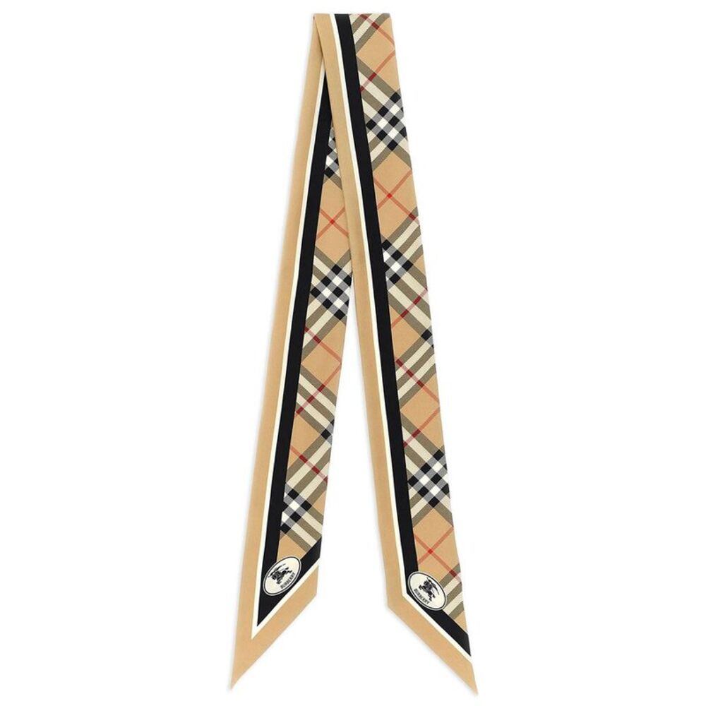 Skinny Check Silk Scarf Women